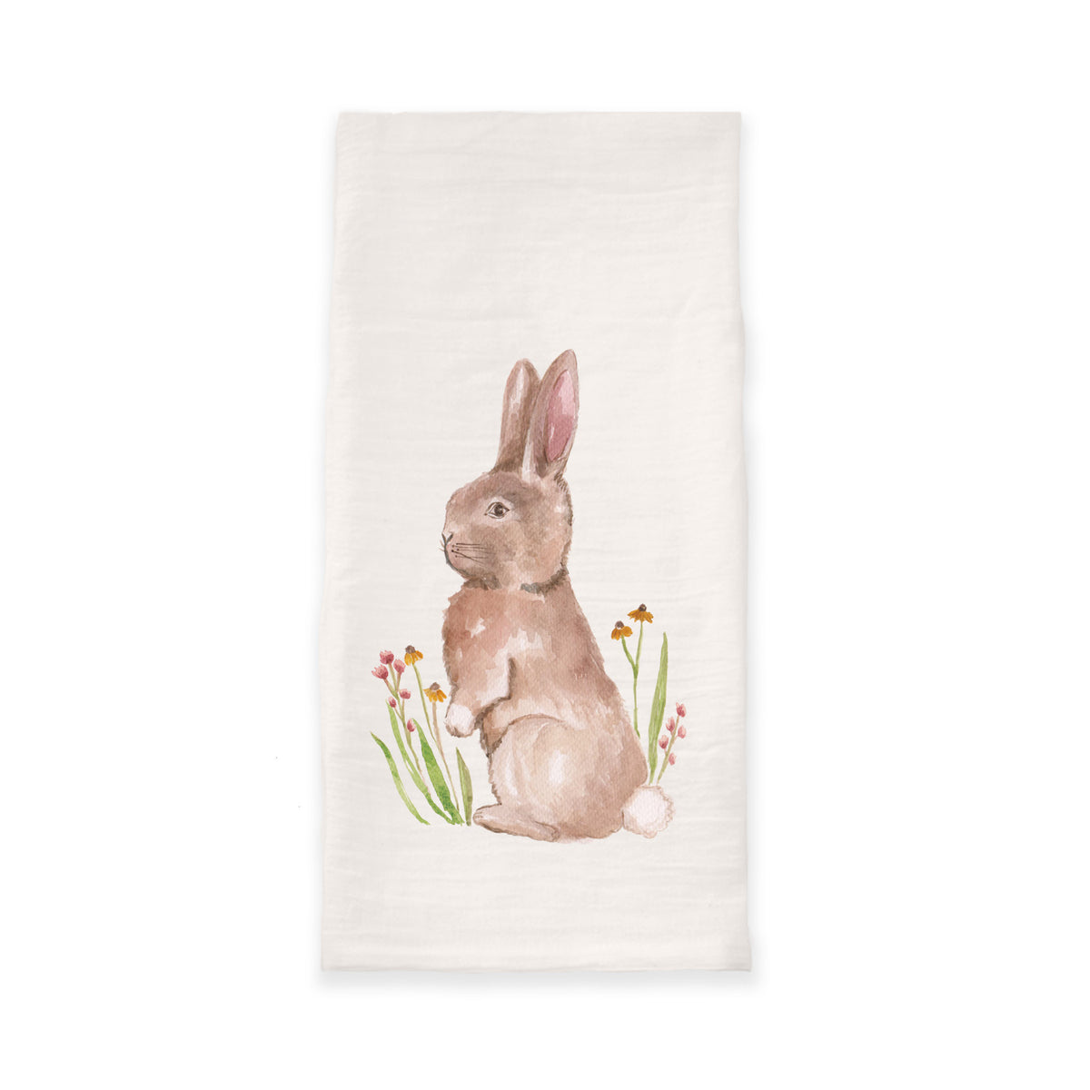 Bunny and Wildflowers Tea Towel