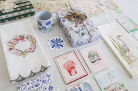 Mahjong Wreath Scalloped Tea Towel