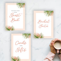 Coral Palm Tabletop Signs