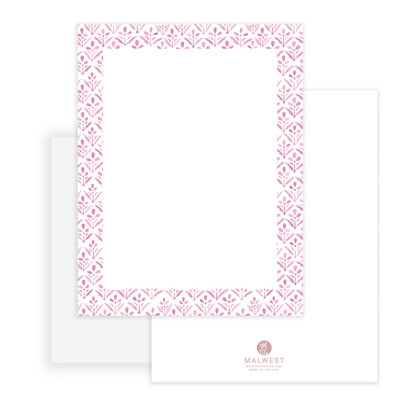 Annabelle Pink Stationery Set of 10