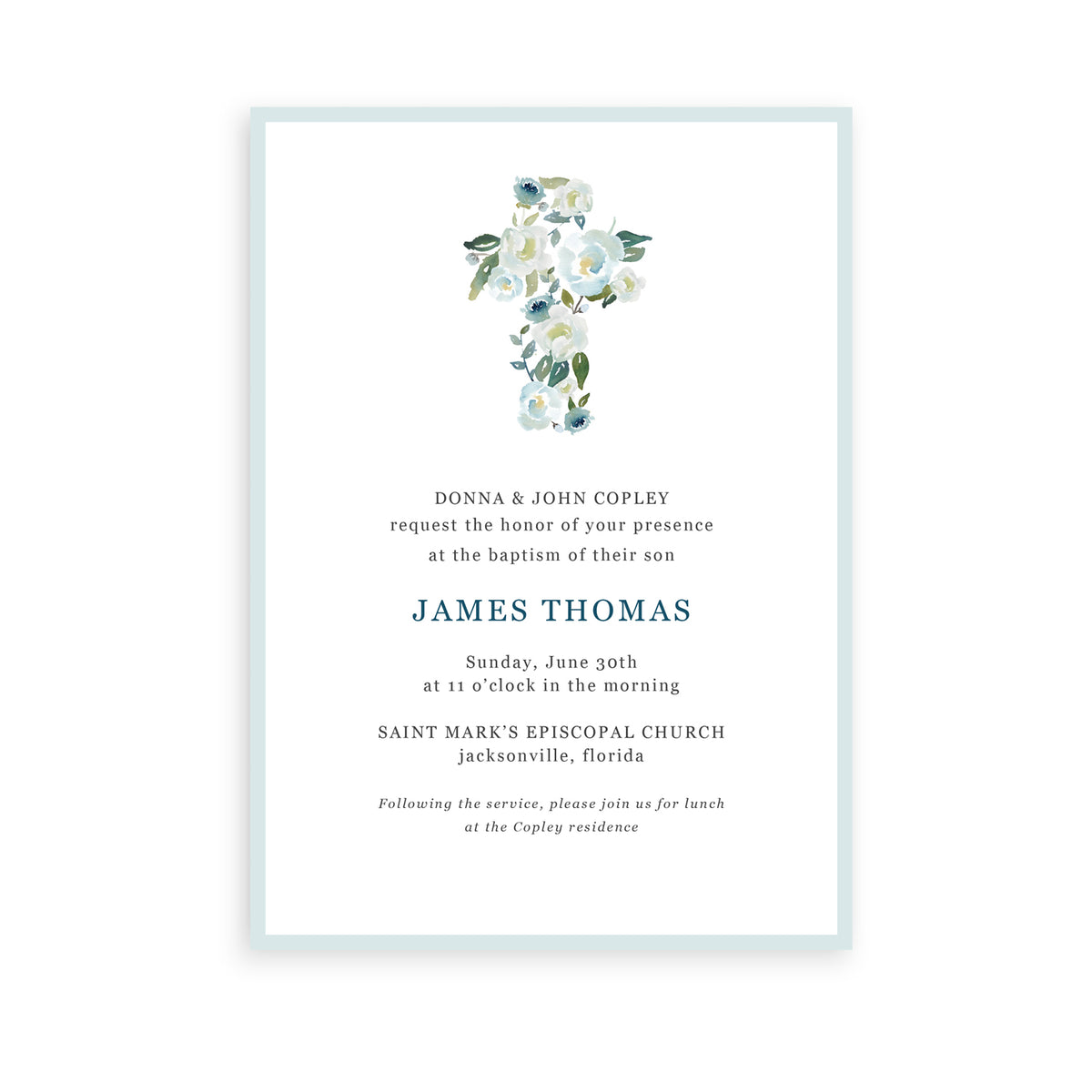 James Baptism Invitation