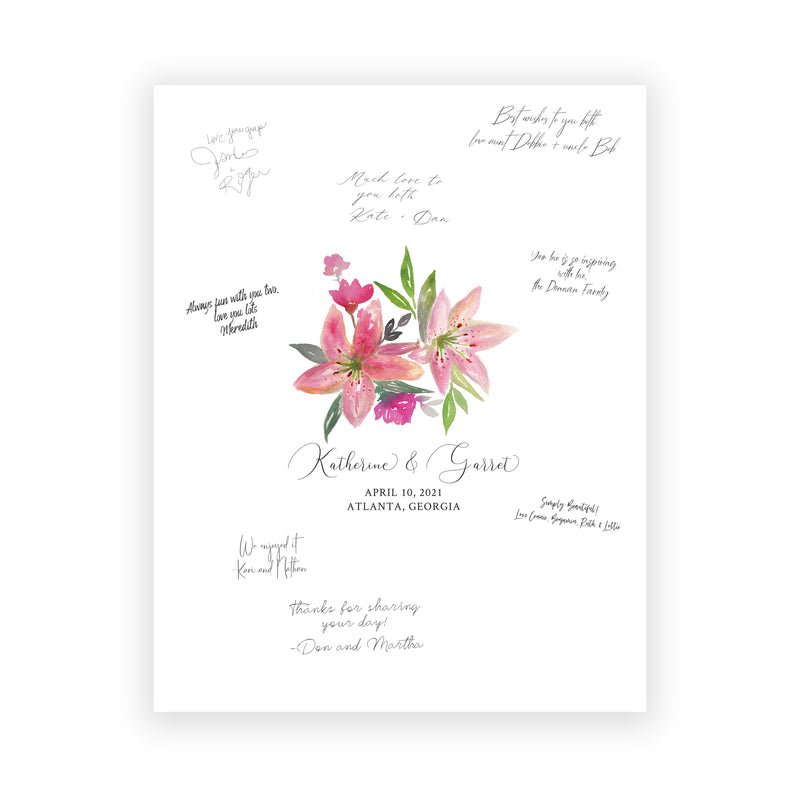 Custom Bouquet Wedding Guest Book Alternative