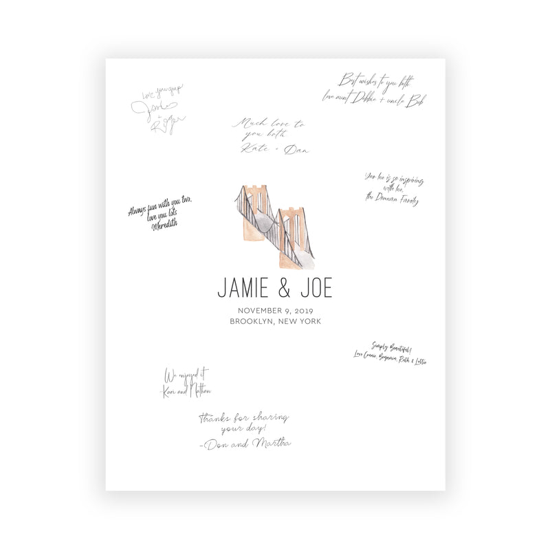 Custom Location Wedding Guest Book Alternative