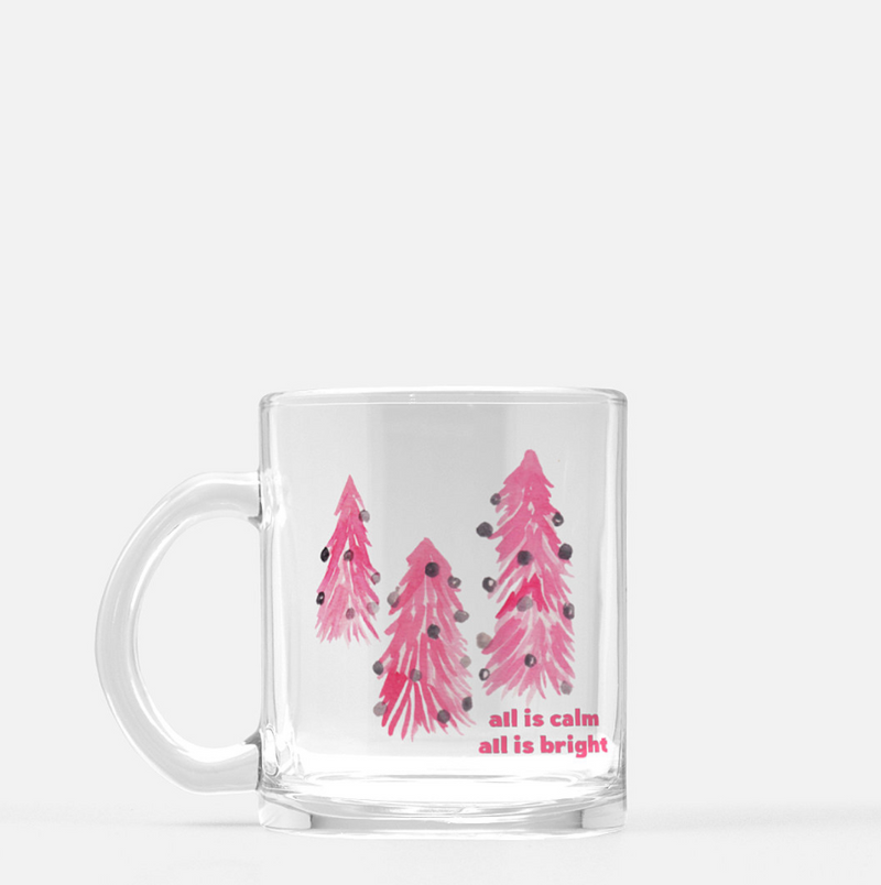 Pink Trees Clear Mug