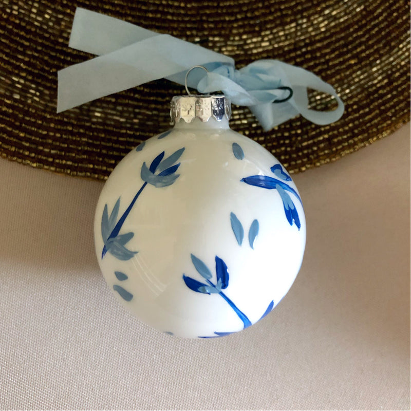 Hand Painted Blue Ornament: blue pattern