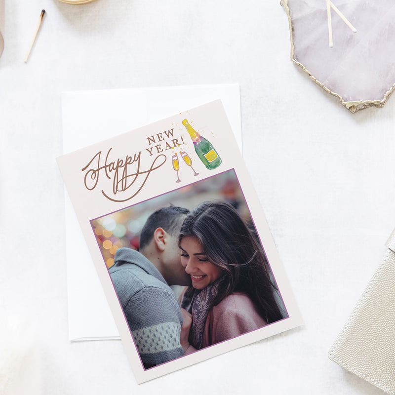 Champagne New Year Photo Card