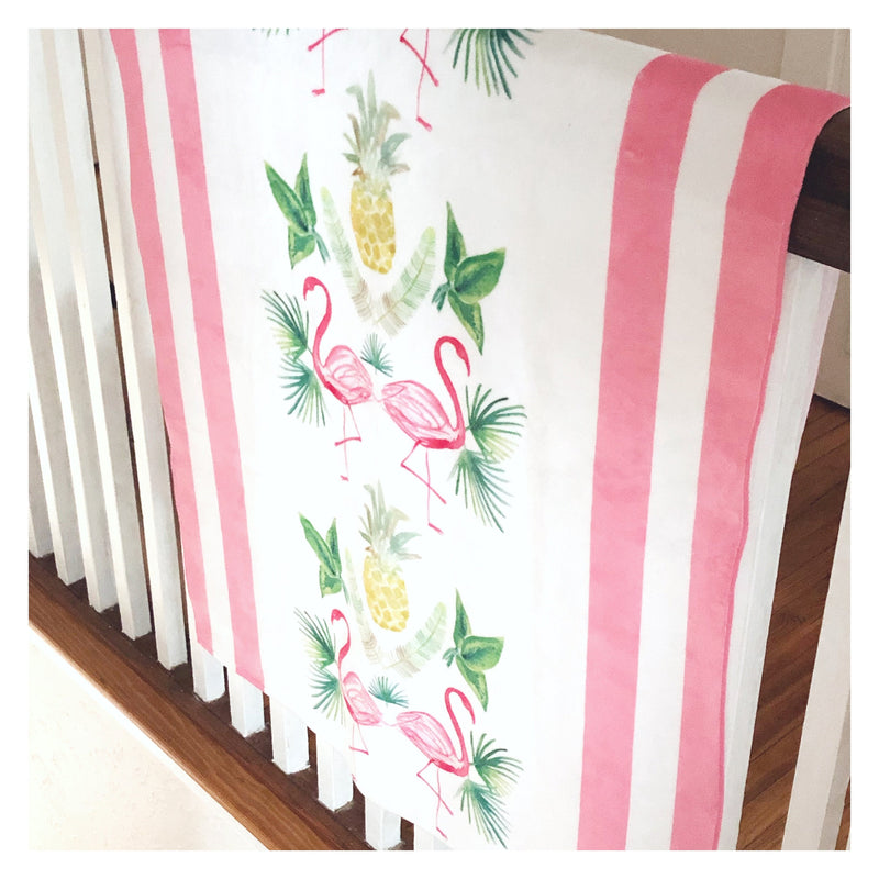 Beach Towel | Pineapple Flamingo