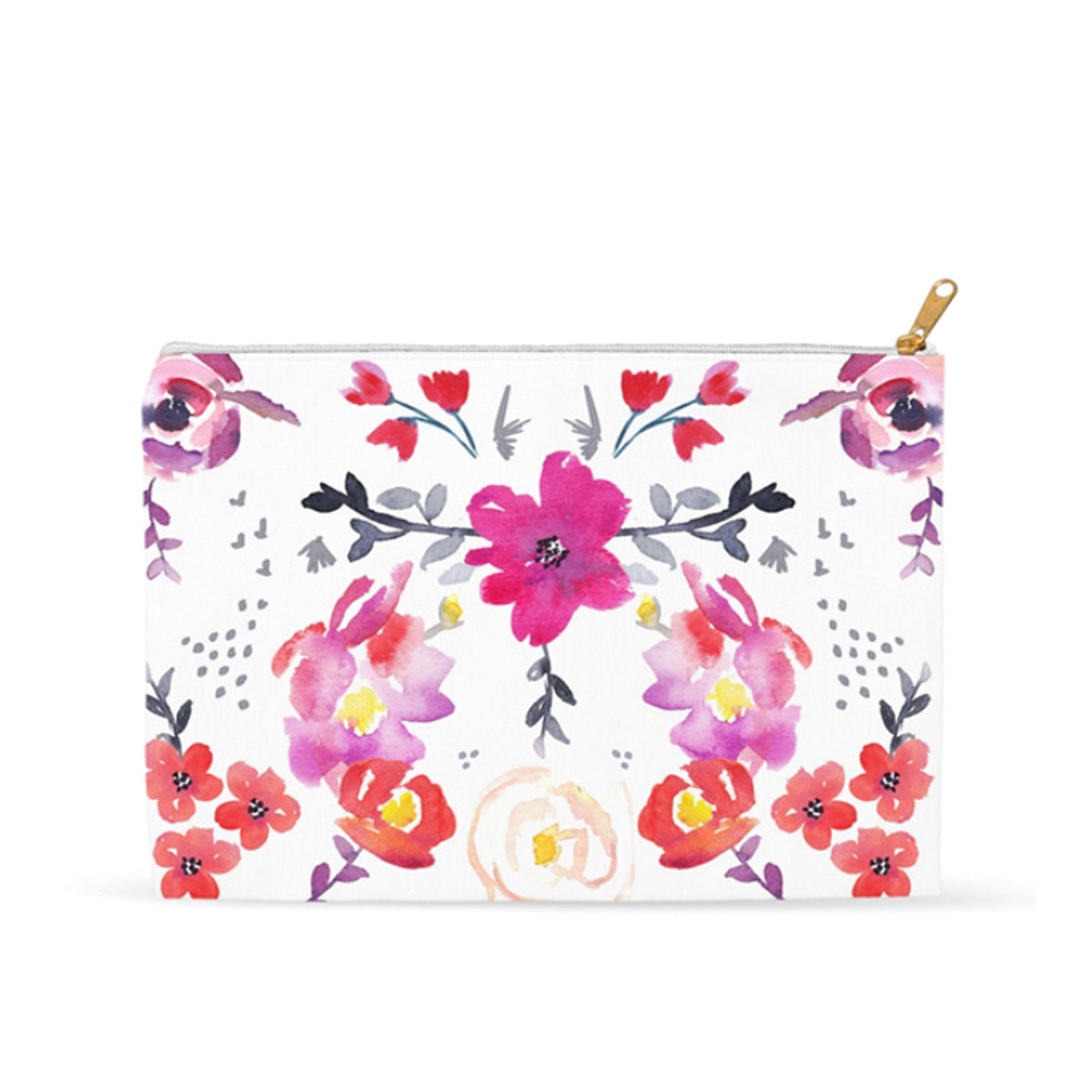 Pink Floral Accessory Pouch