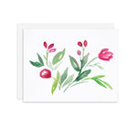 Red Floral - A2 note card