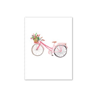 Pink Bike Watercolor Print