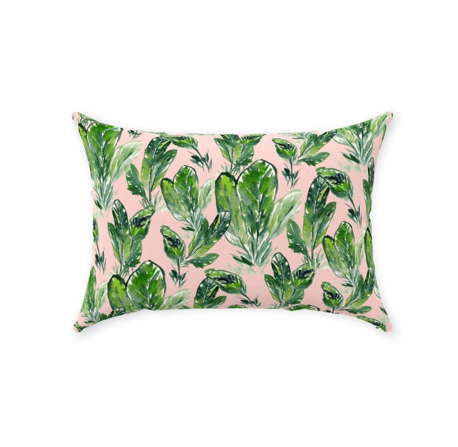 Pink Palm Pillow 14"x20"